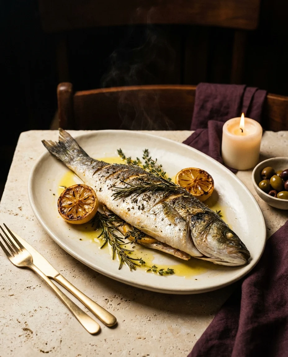 Grilled black cod with asparagus and blood orange